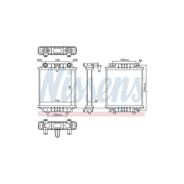 Lågtemperaturkylare, laddluftkylare, Fram, Nedre Nissens 60339 NISSENS Lågtemperaturkylare, laddluftkylare, Fram, Nedre Nissens 60339 NISSENS