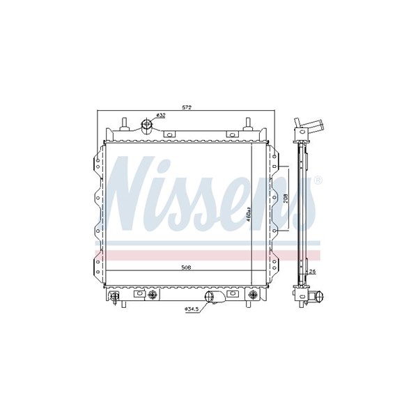 Kylare, motorkylning Nissens 61002 NISSENS