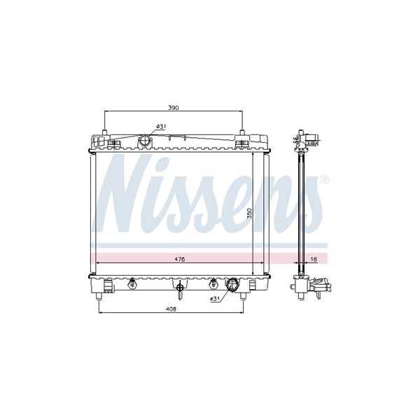 Kylare, motorkylning Nissens 64682 NISSENS