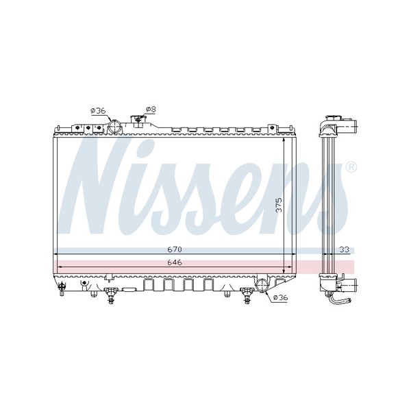 Kylare, motorkylning Nissens 64750 NISSENS Kylare, motorkylning Nissens 64750 NISSENS