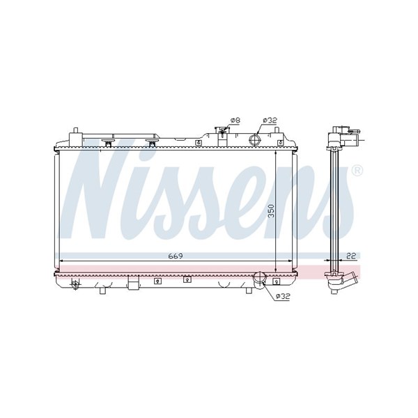 Kylare, motorkylning Nissens 68101A NISSENS