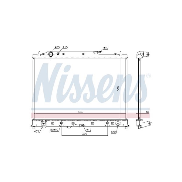 Kylare, motorkylning Nissens 68525 NISSENS Kylare, motorkylning Nissens 68525 NISSENS