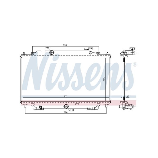 Kylare, motorkylning Nissens 68555 NISSENS