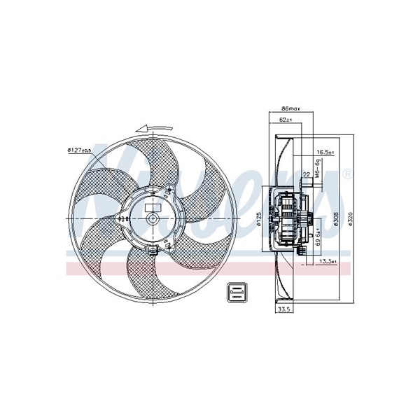 Fläkt, kylare 12V, Vänster Nissens 85705 NISSENS Fläkt, kylare 12V, Vänster Nissens 85705 NISSENS