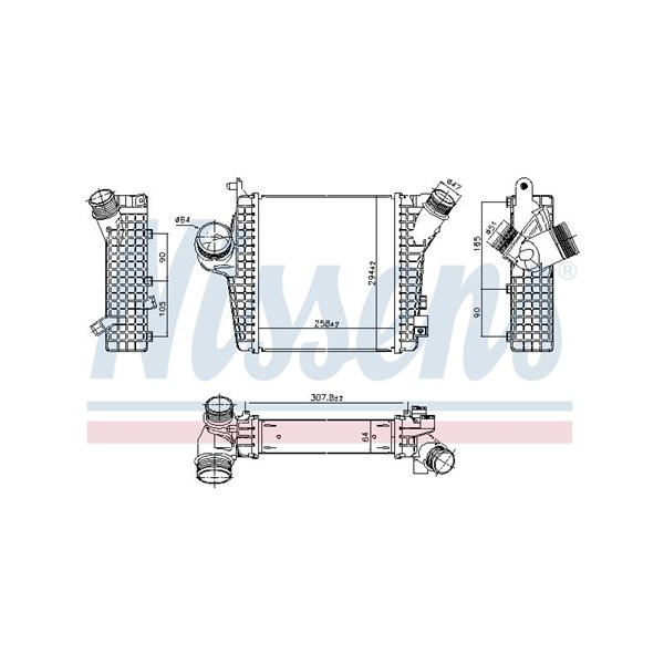 Intercooler, Höger, Vänster Nissens 961305 NISSENS