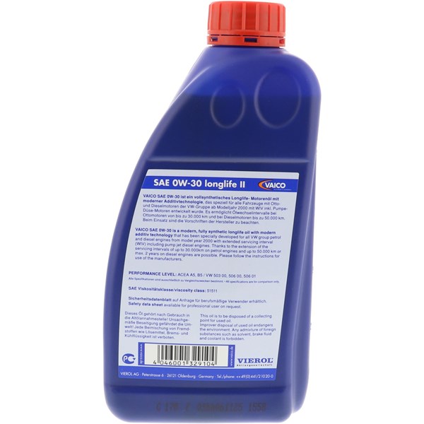 MOTOROLJA VAICO SAE 0W-30 longlife II, 1 Ltr