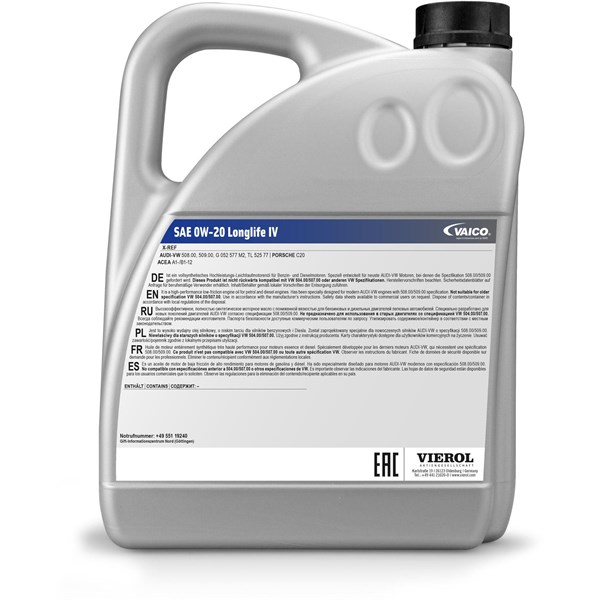 MOTOROLJA VAICO SAE 0W-20 longlife IV C5, 5 Ltr MOTOROLJA VAICO SAE 0W-20 longlife IV C5, 5 Ltr
