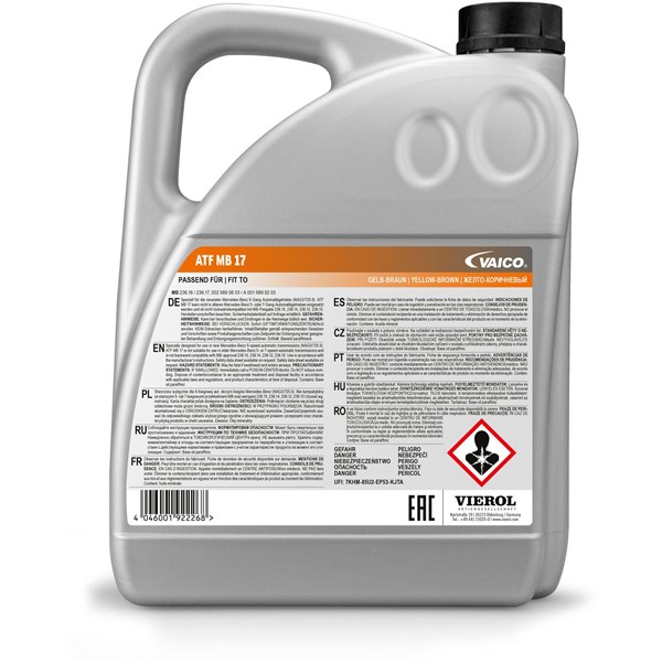 Transmissionsolja VAICO ATF MB17, 5 Ltr Transmissionsolja VAICO ATF MB17, 5 Ltr