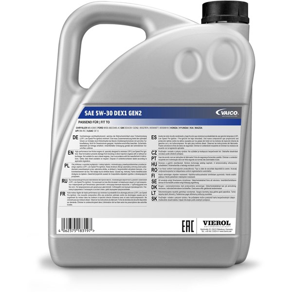 MOTOROLJA VAICO SAE 5W-30 DEX1 GEN2, 5 L