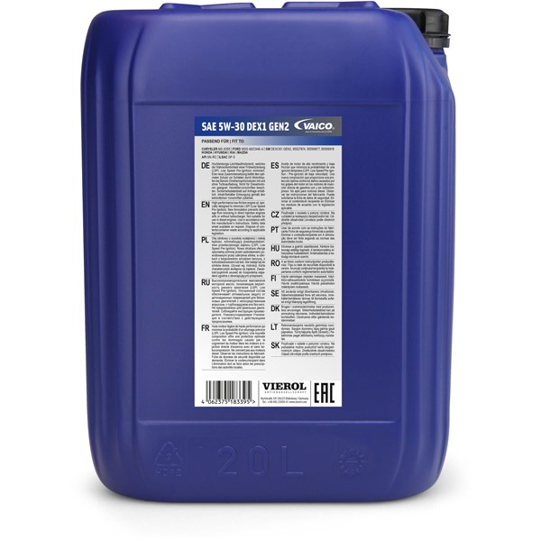MOTOROLJA VAICO SAE 5W-30 DEX1 GEN2, 20 L