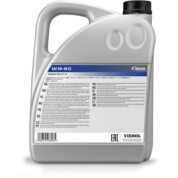MOTOROLJA VAICO SAE 5W-40 C3, 5 Ltr MOTOROLJA VAICO SAE 5W-40 C3, 5 Ltr