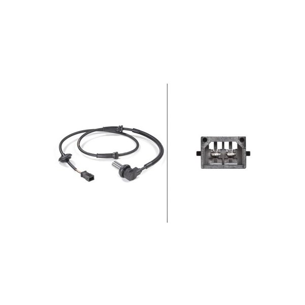 ABS-givare, Sensor, hjulvarvtal, Framaxel Hella 6PU 009 106-291 HELLA