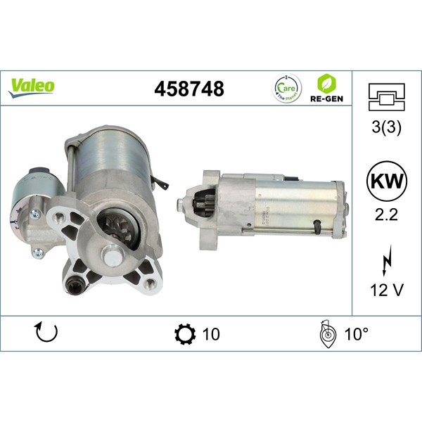 Startmotor 12V Valeo 458748 VALEO