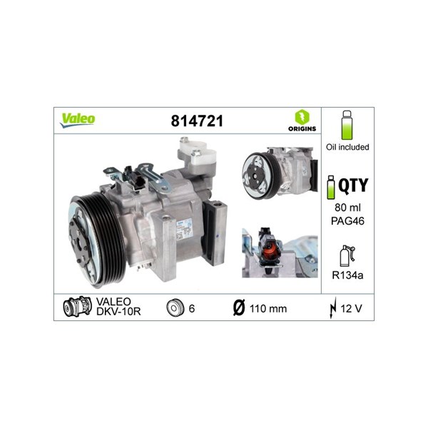 Kompressor, klimatanläggning Valeo 814721 VALEO