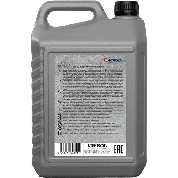 MOTOROLJA SAE 5W-30 longlife LA C3/C2, 5 Ltr Ackoja A60-1001 ACKOJA