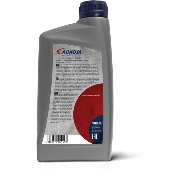 MOTOROLJA SAE 5W-40 A5/B5, 1 Ltr Ackoja A60-1002 ACKOJA