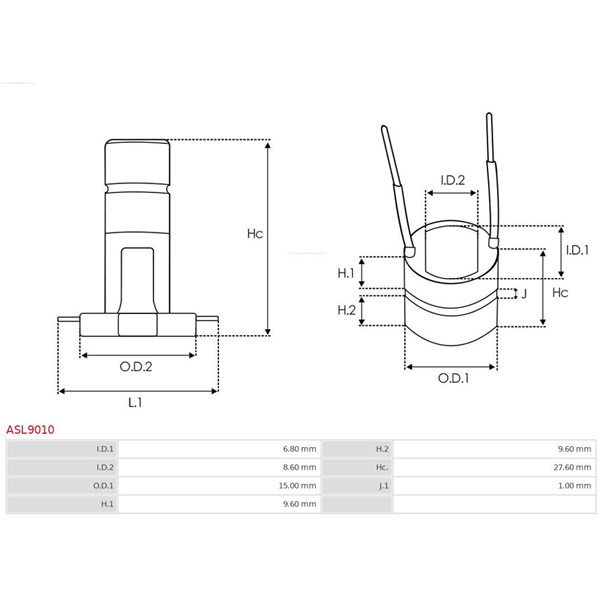 Släpring, generator As-pl ASL9010 AS-PL