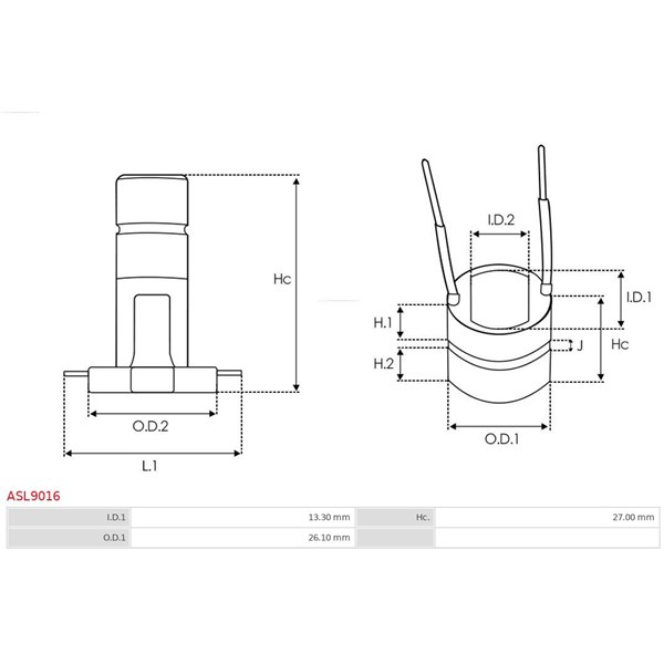 Släpring, generator As-pl ASL9016 AS-PL