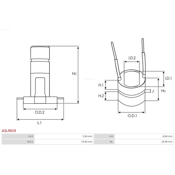 Släpring, generator As-pl ASL9019 AS-PL