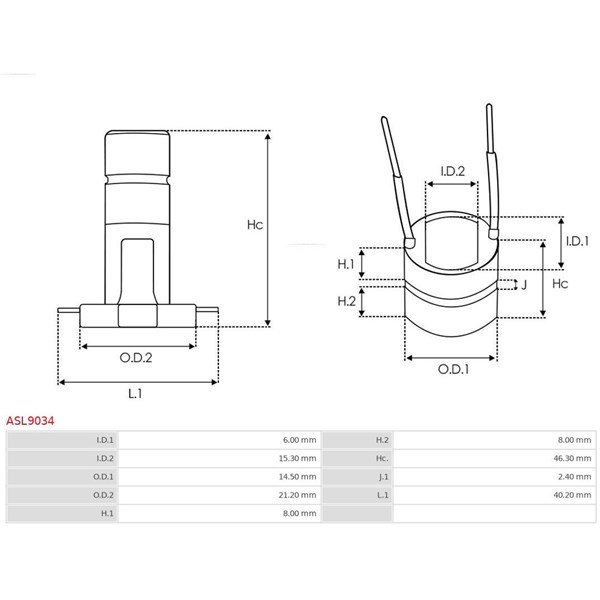 Släpring, generator As-pl ASL9034 AS-PL
