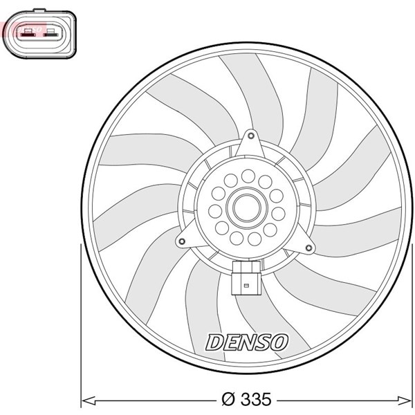 Fläkt, kylare 12V Denso DER02008 DENSO