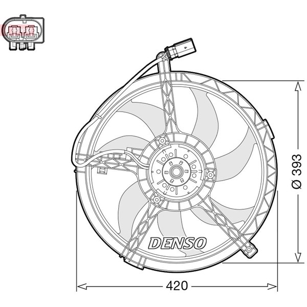 Fläkt, kylare 12V Denso DER05010 DENSO