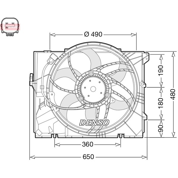 Fläkt, kylare 12V Denso DER05011 DENSO