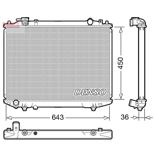 Kylare, motorkylning Denso DRM44047 DENSO