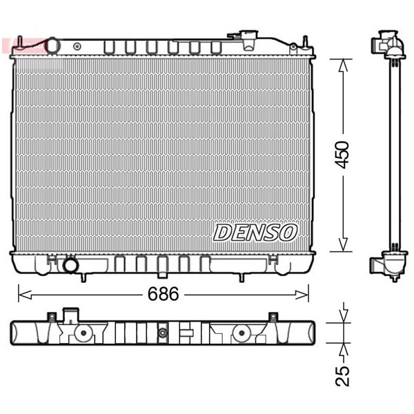 Kylare, motorkylning Denso DRM46050 DENSO Kylare, motorkylning Denso DRM46050 DENSO
