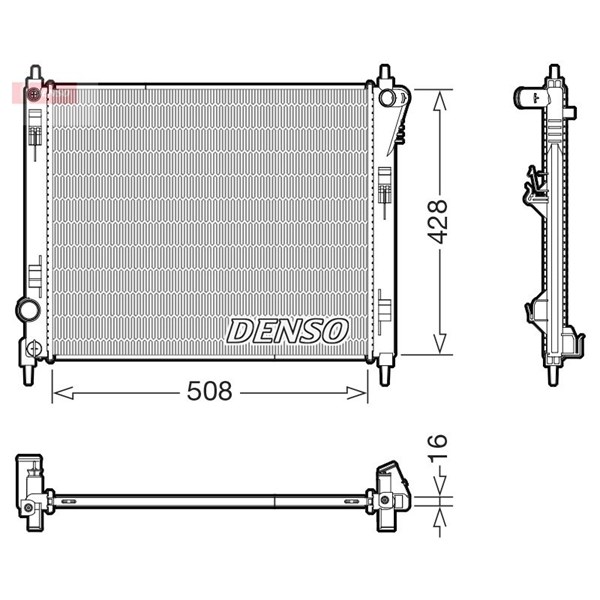 Kylare, motorkylning Denso DRM46075 DENSO Kylare, motorkylning Denso DRM46075 DENSO