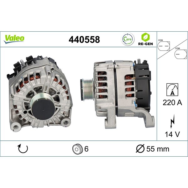 Generator 14V 220A Valeo 440558 VALEO