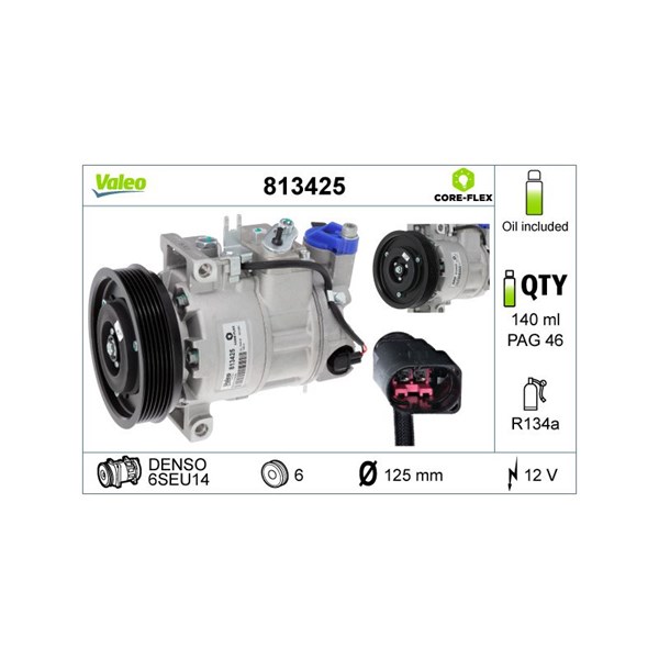 Kompressor, klimatanläggning 12V Valeo 813425 VALEO
