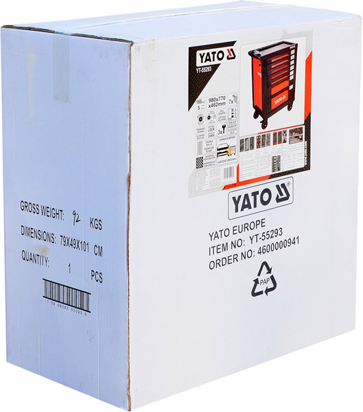 Verktygsskåp med 12 lådor, 434 delar, Universal Yato YT-55293 Yato
