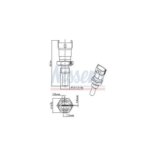 Kylvätsketemperatur-sensor Nissens 207019 NISSENS