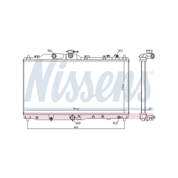 Kylare, motorkylning Nissens 606109 NISSENS