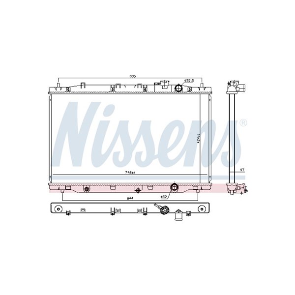 Kylare, motorkylning Nissens 606443 NISSENS