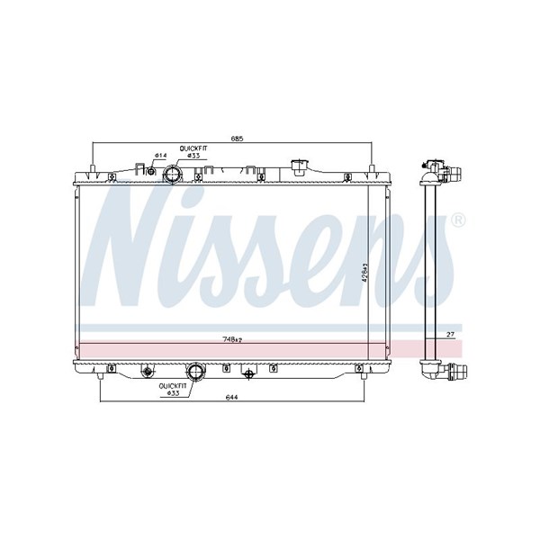 Kylare, motorkylning Nissens 606522 NISSENS