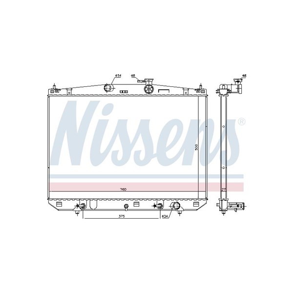 Kylare, motorkylning Nissens 606544 NISSENS