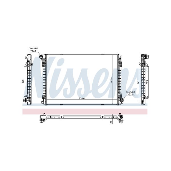 Kylare, motorkylning Nissens 606704 NISSENS