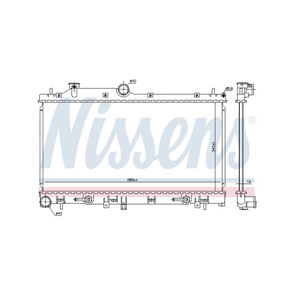 Kylare, motorkylning Nissens 606842 NISSENS