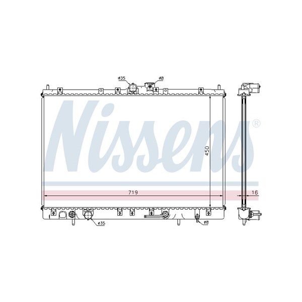 Kylare, motorkylning Nissens 628031 NISSENS Kylare, motorkylning Nissens 628031 NISSENS