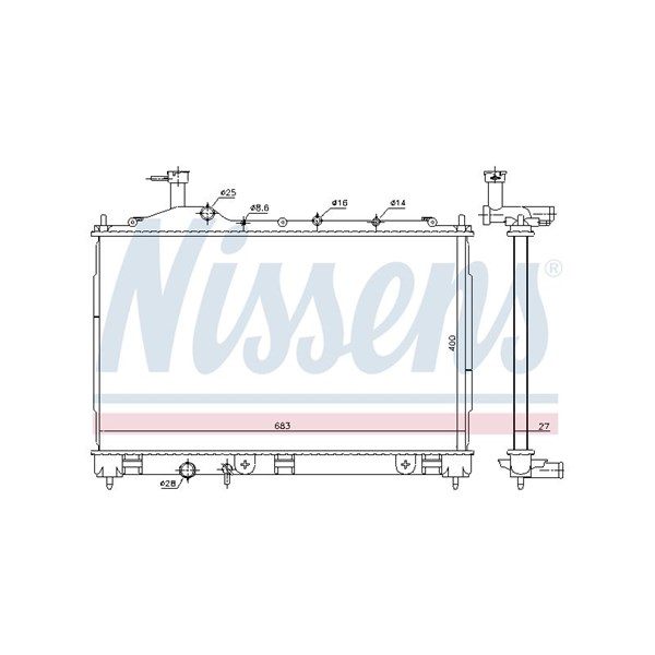 Kylare, motorkylning Nissens 628987 NISSENS