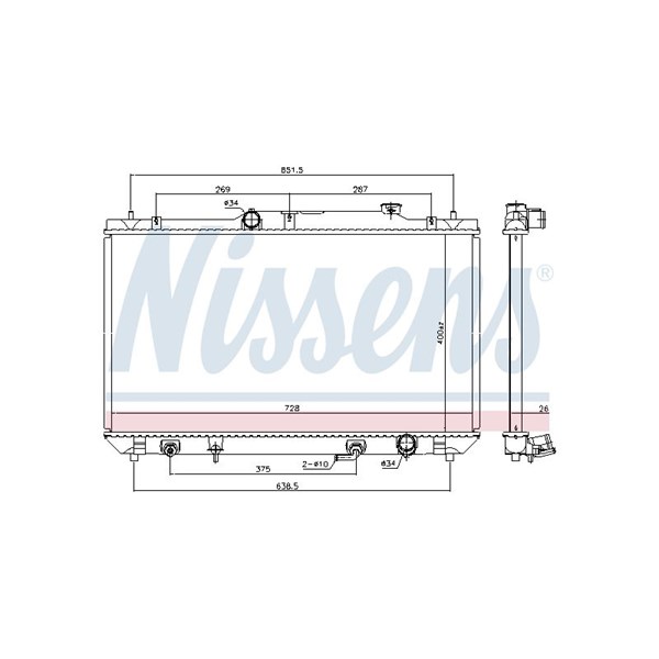 Kylare, motorkylning Nissens 646925 NISSENS