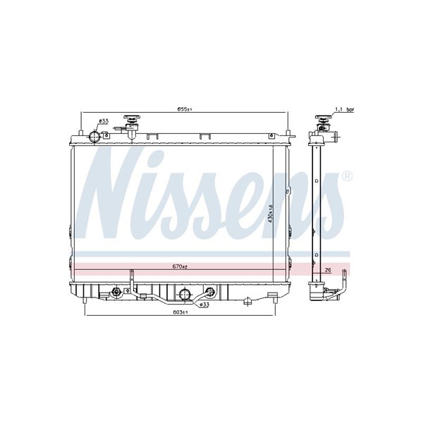 Kylare, motorkylning Nissens 666219 NISSENS