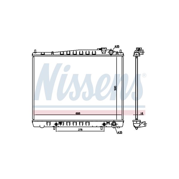 Kylare, motorkylning Nissens 681206 NISSENS