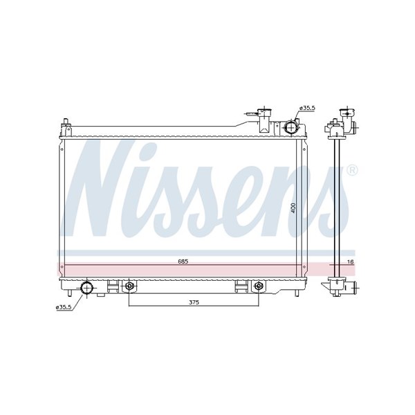 Kylare, motorkylning Nissens 681213 NISSENS