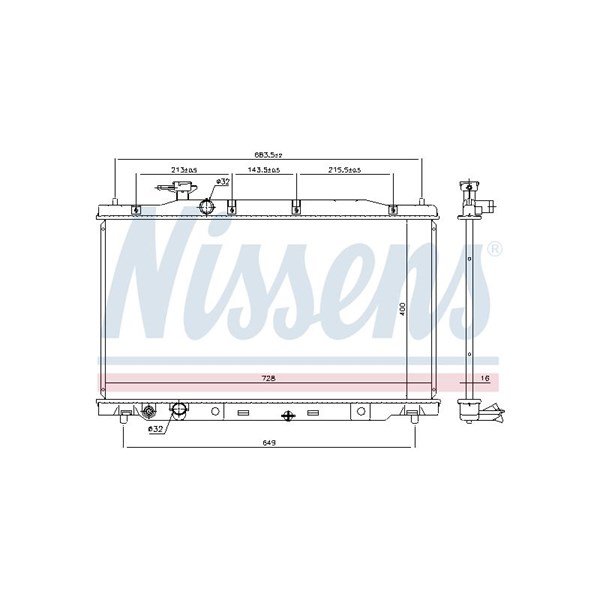 Kylare, motorkylning Nissens 681404 NISSENS Kylare, motorkylning Nissens 681404 NISSENS