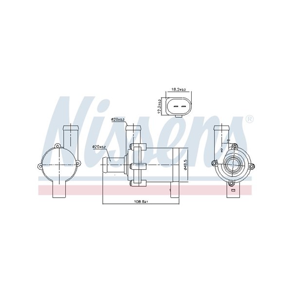 Vattenpump 12V Nissens 831068 NISSENS