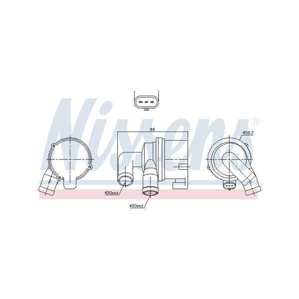 Vattenpump 12V, Höger bak Nissens 831073 NISSENS
