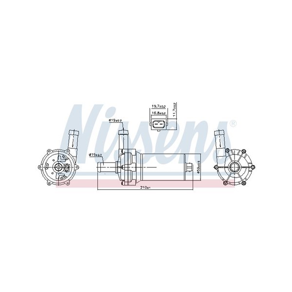 Extra vattenpump 12V Nissens 831082 NISSENS